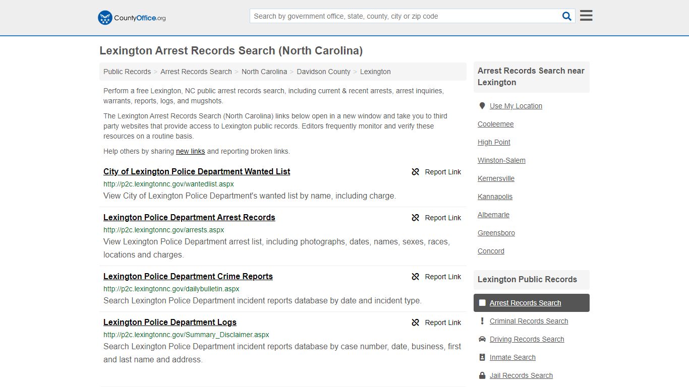 Arrest Records Search - Lexington, NC (Arrests & Mugshots)